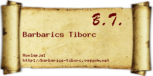 Barbarics Tiborc névjegykártya
